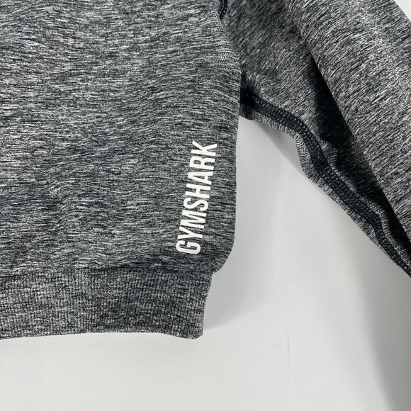 Gymshark Adapt Ombre Seamless Long Sleeve Crop Top Black Grey Size M - Picture 5 of 6